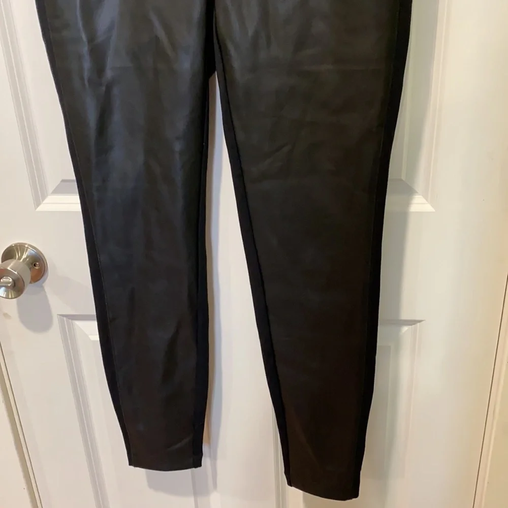 Soma Faux Leather Front Smoothing Ponte Pants New